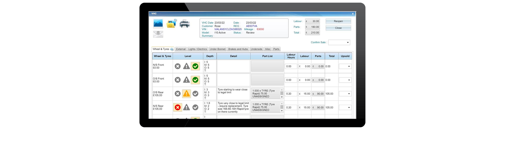 Electronic Vehicle Health Check