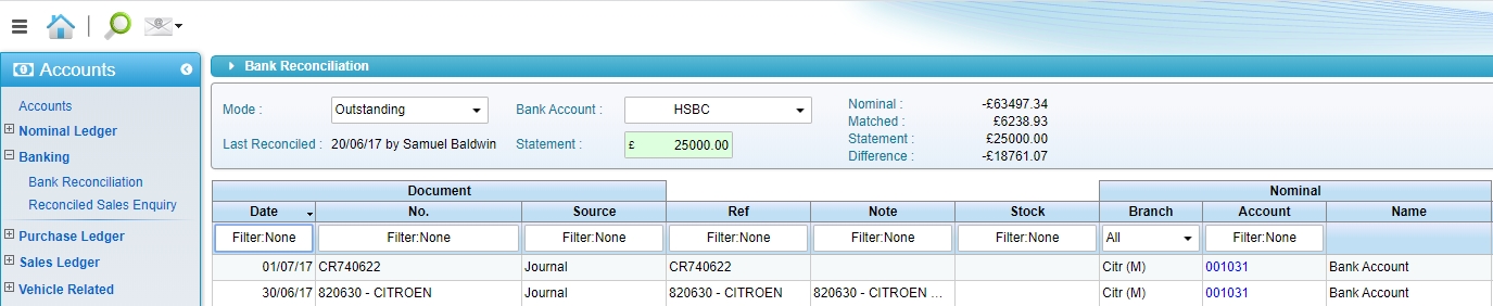 Bank Reconciliation